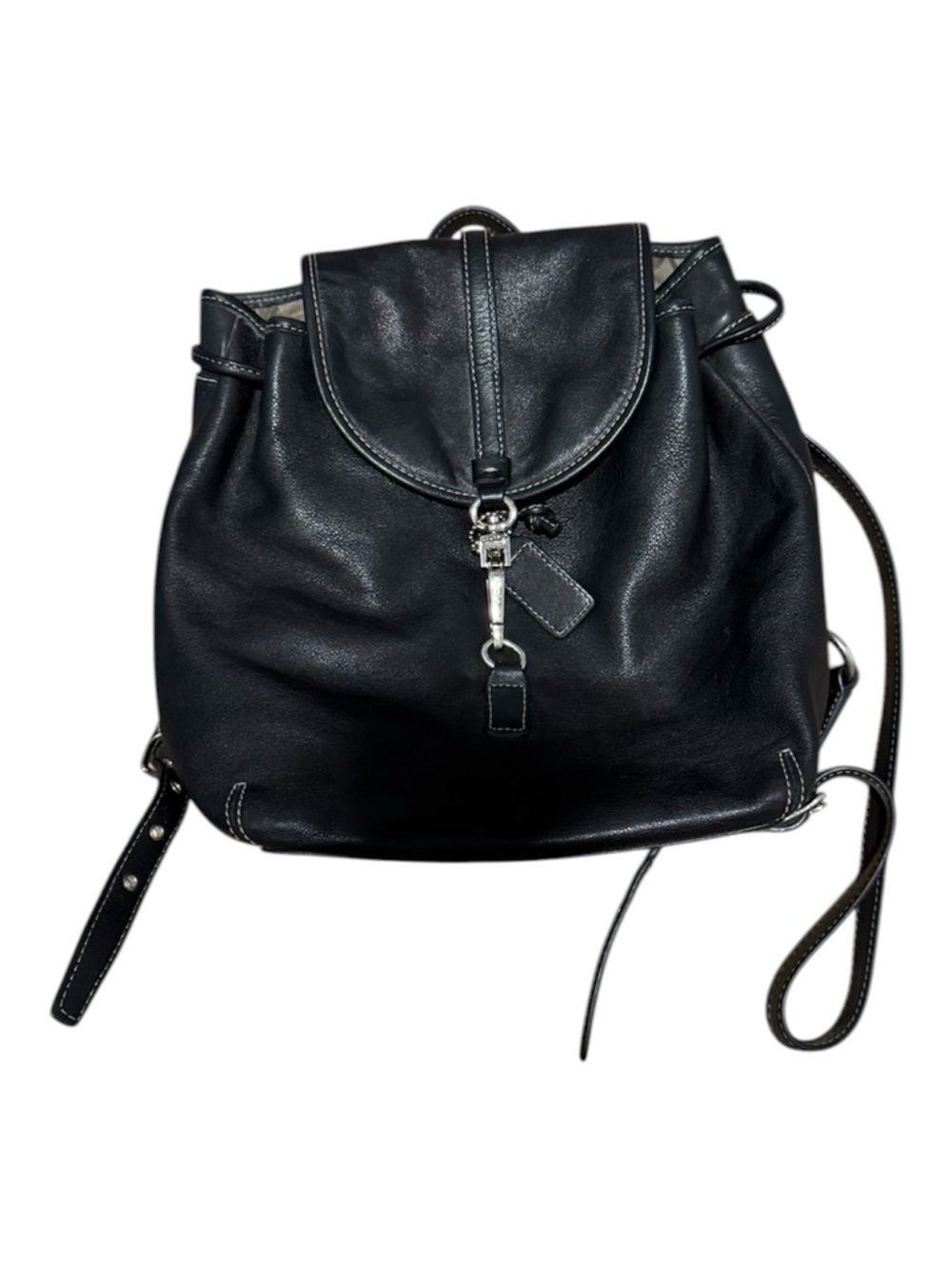 Vintage Coach Legacy 9368 Black Leather Drawstring Backpack USA Made - Picture 2 of 5